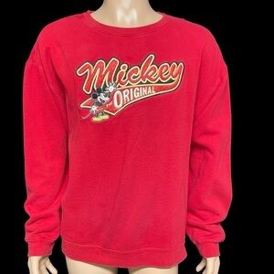 Disney Store Exclusive Men’s Red XXL Mickey The Original Crew Neck Sweatshirt